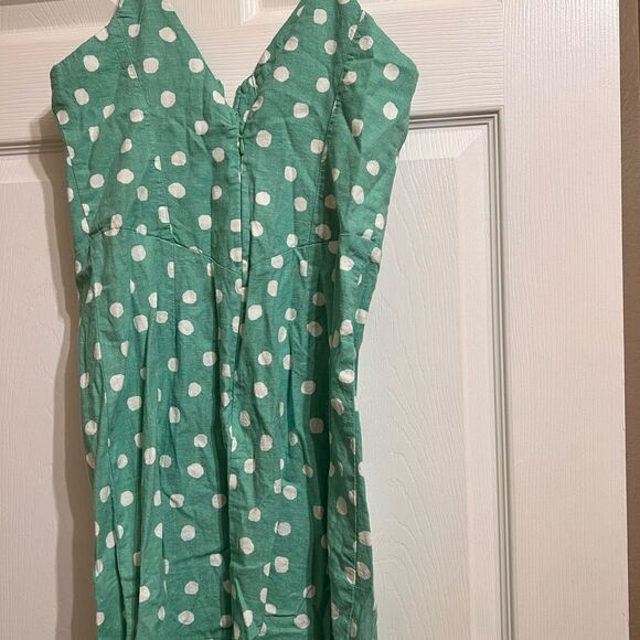 Urban Outfitters Green and White Linen Blend Polka Dot Dress Size S-NWT - Picture 5 of 6